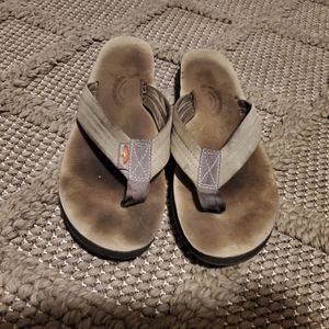 Rainbow sandals size 7.5-8.5 thick strap double layer grey in GUC
